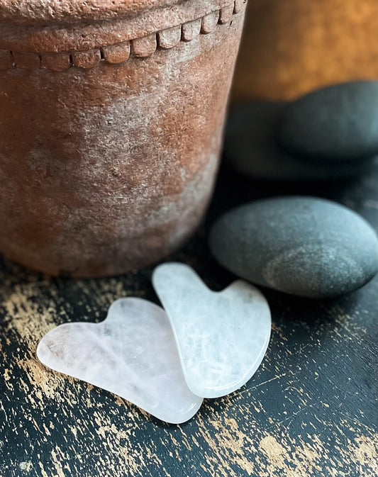 Gua Sha -sydän vuorikristalli