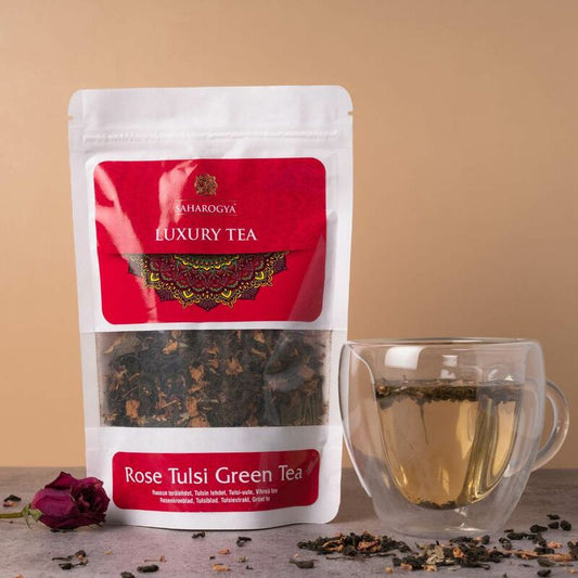 Saharogya Ayurvedinen Rose Tulsi Green Tea 100g